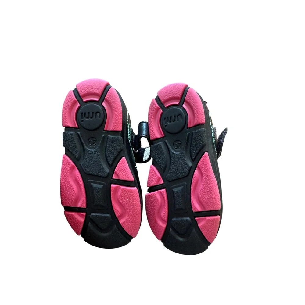 Umi Girls Black Leather Flower‎ Mary Jane Shoes Size 20 EUR 5C Toddler